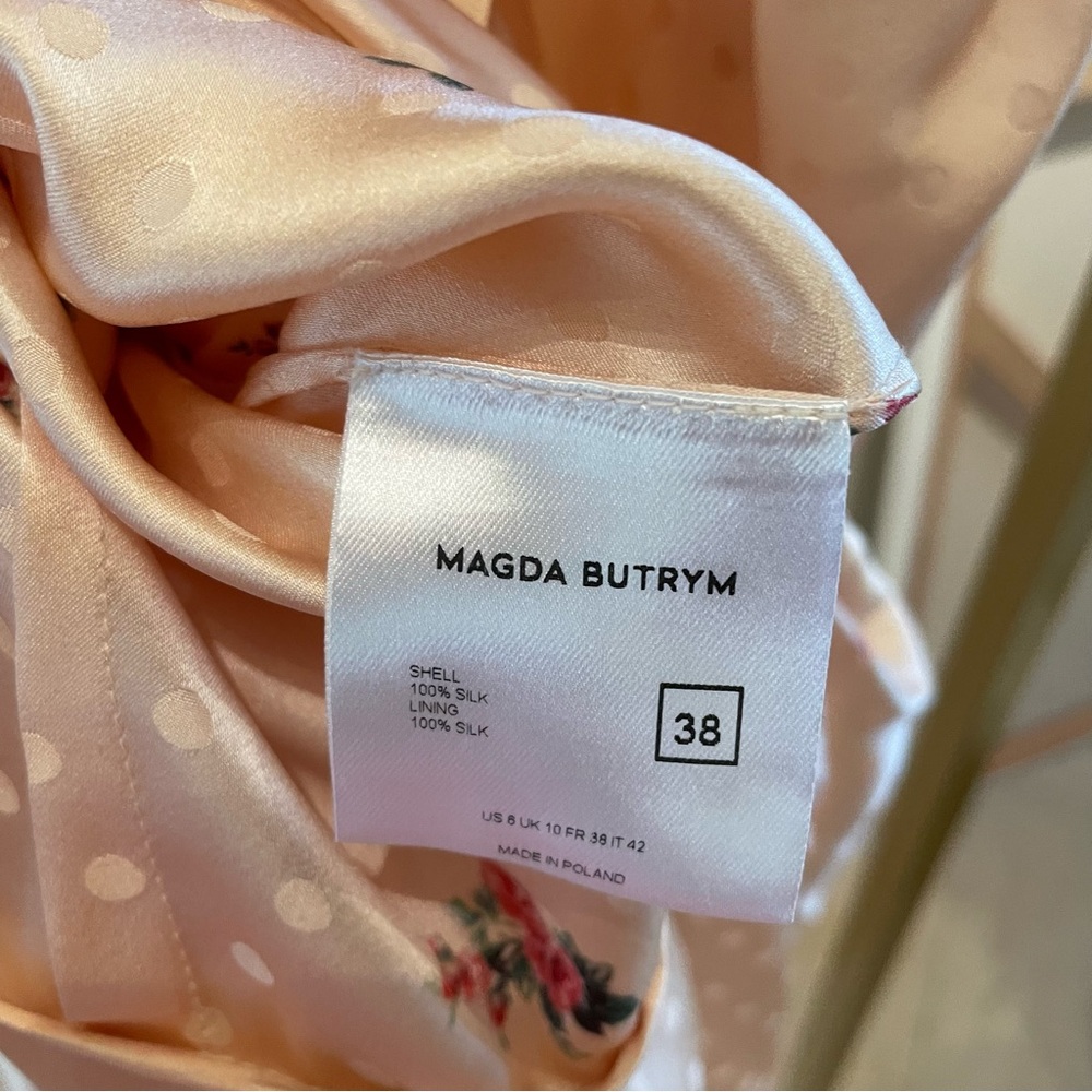 Magda Butrym Blush Floral Long Sleeve Dress Size 6 US / 38 FR - Picture 4 of 5